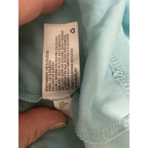 NWT Wild Fable Women's Aqua Blue Satin Slip Dress Sleeveless Size Large - Picture 10 of 12